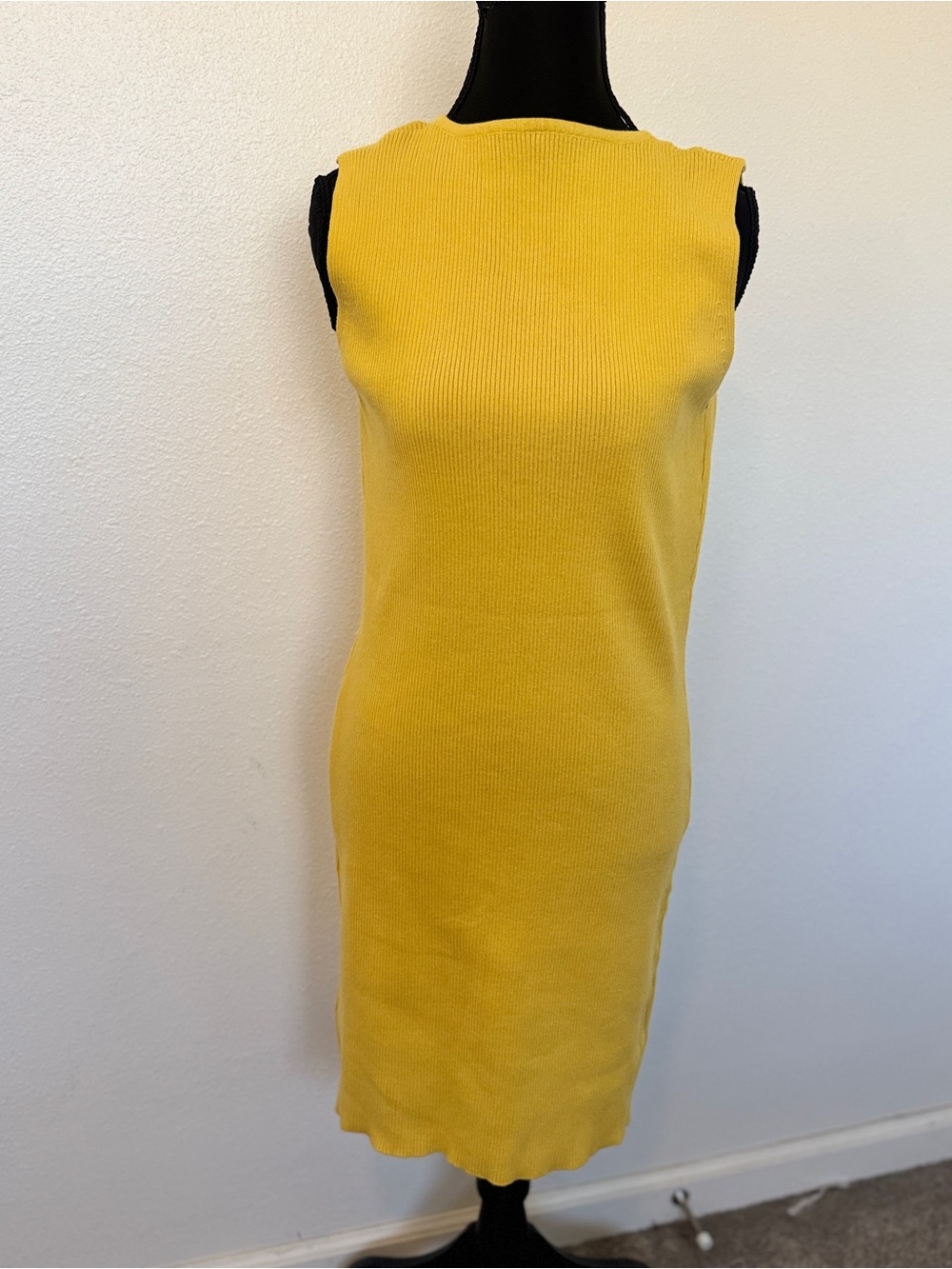 SNDYS Mish Dress Marigold Ribbed Knit Bodycon Dress Large NWT - Picture 2 of 6